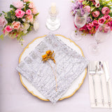 Elevate Your Dining Experience with Silver Geometric Diamond Glitz Sequin Cloth Napkins
